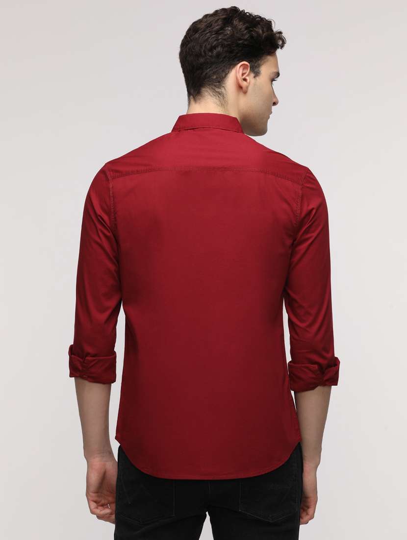 men color block long sleeve regular fit casual shirt - 21954592 -  Standard Image - 3