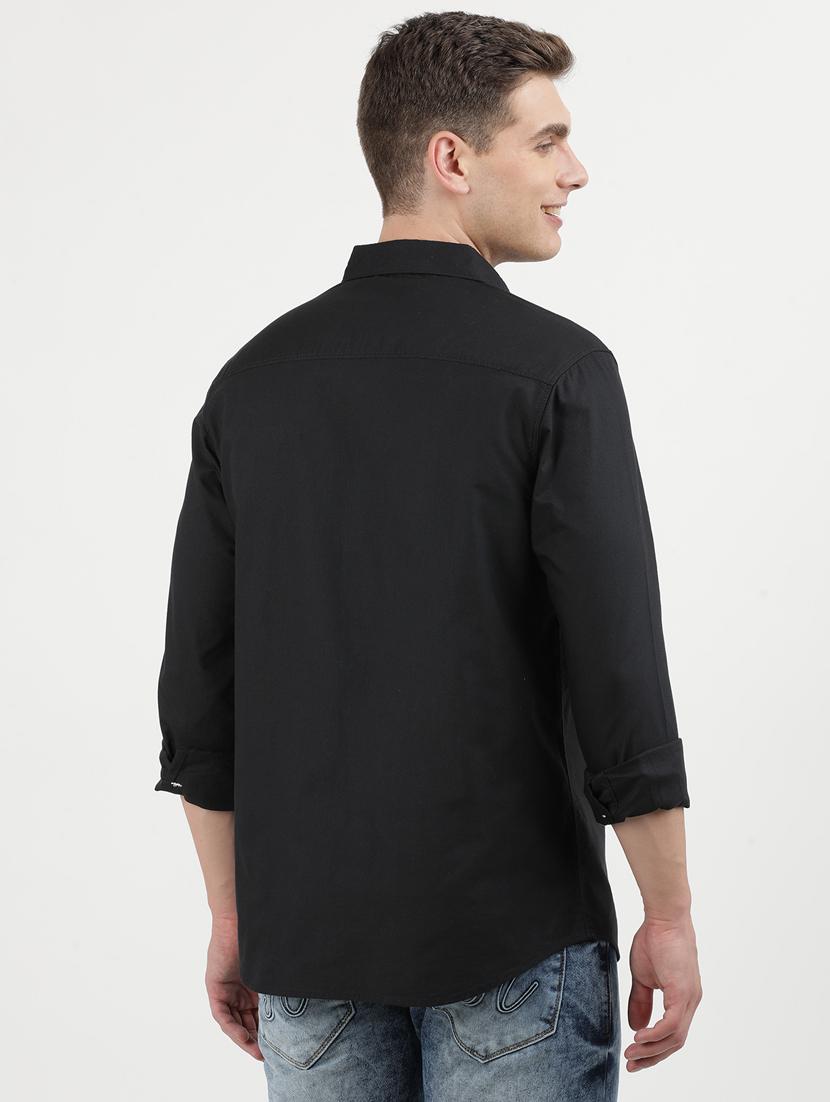 men solid long sleeve regular fit casual shirt - 21954595 - Standard Image - 3