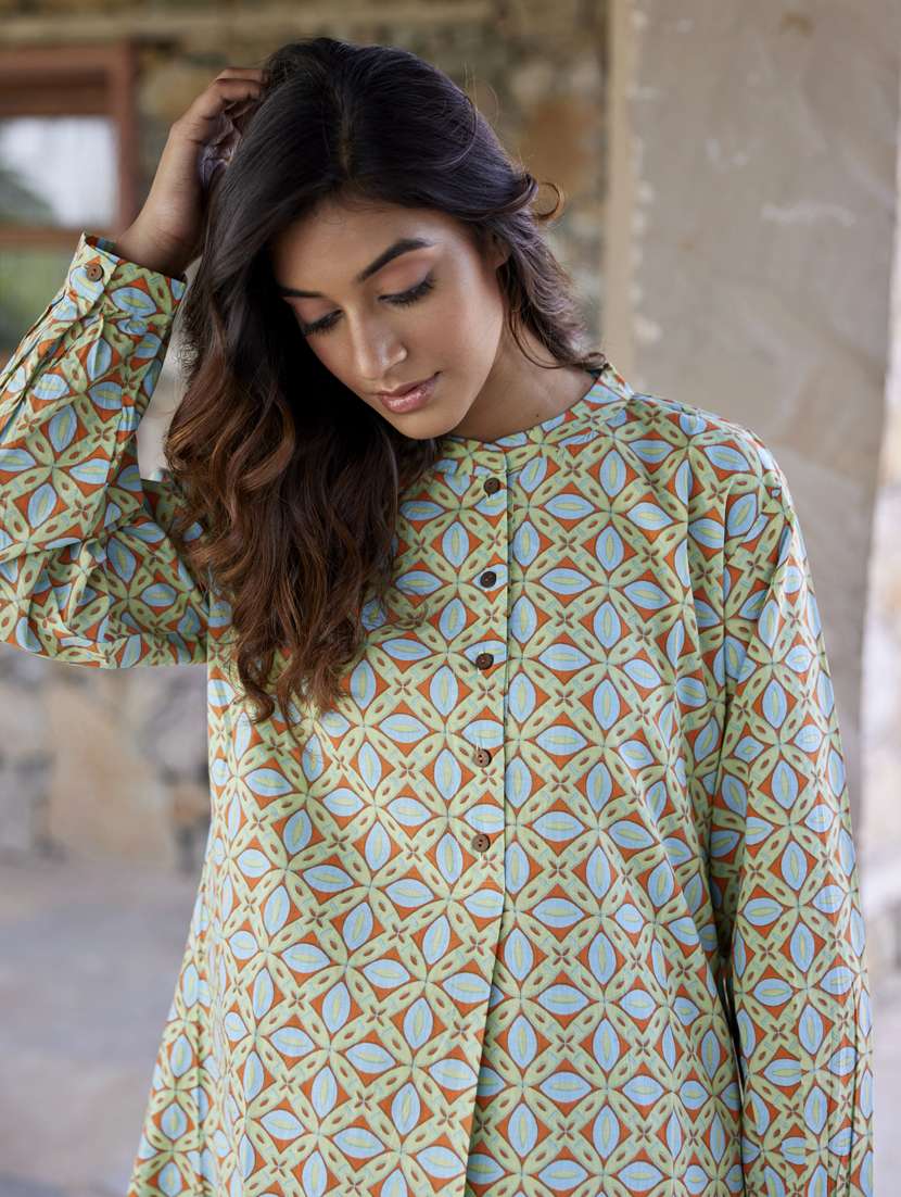 women printed long sleeve ethnic co ord set - 21954613 -  Standard Image - 3