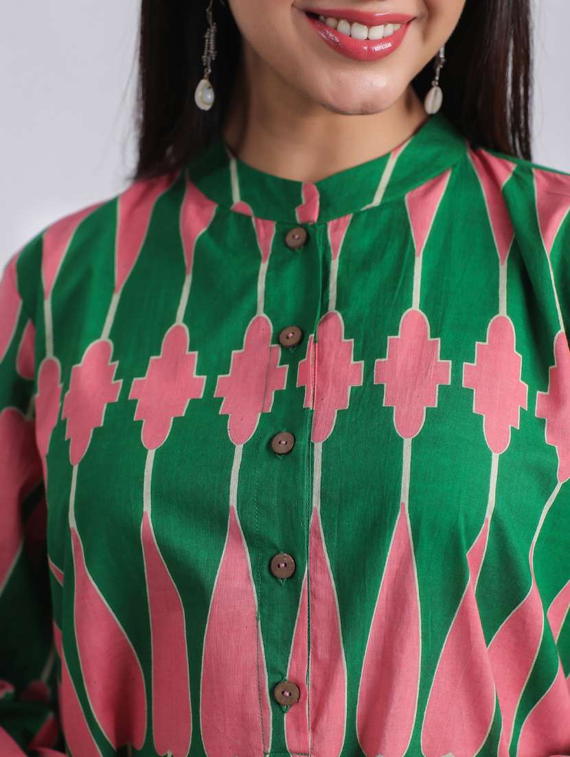 women printed long sleeve ethnic co ord set - 21954615 - Standard Image - 8