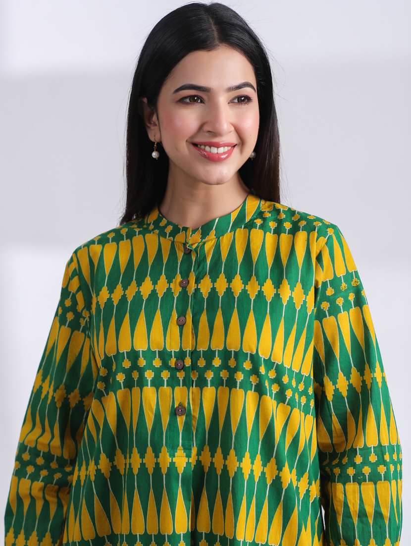women printed long sleeve ethnic co ord set - 21954617 - Standard Image - 5