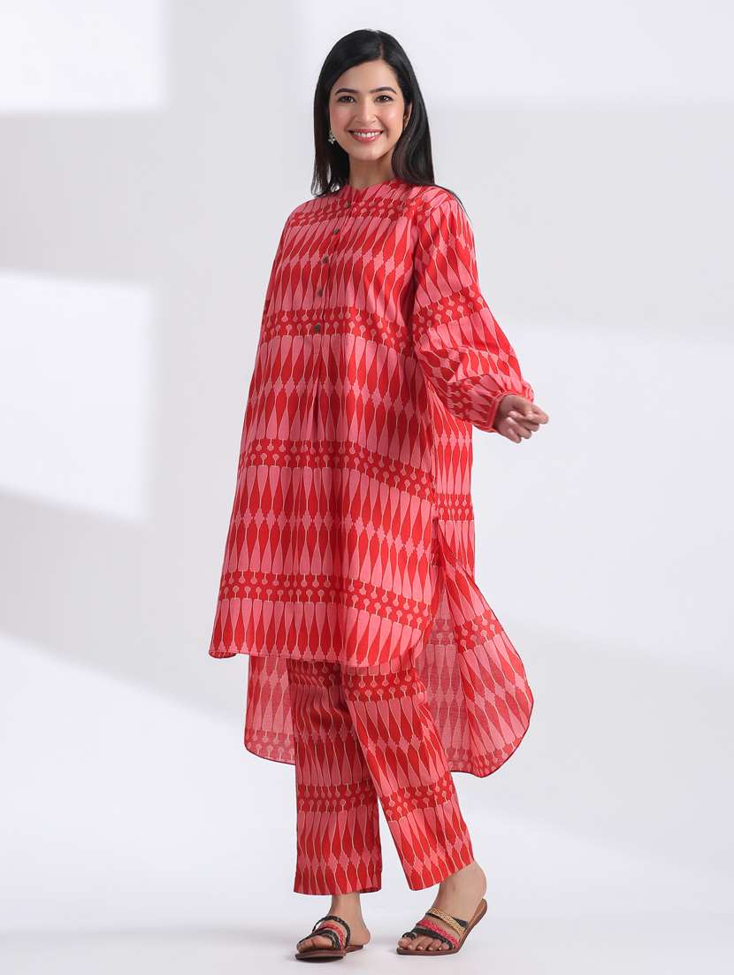women printed long sleeve ethnic co ord set - 21954618 - Standard Image - 3