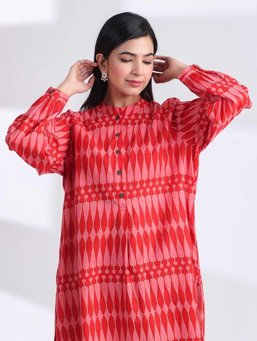 women printed long sleeve ethnic co ord set - 21954618 - Standard Image - 5