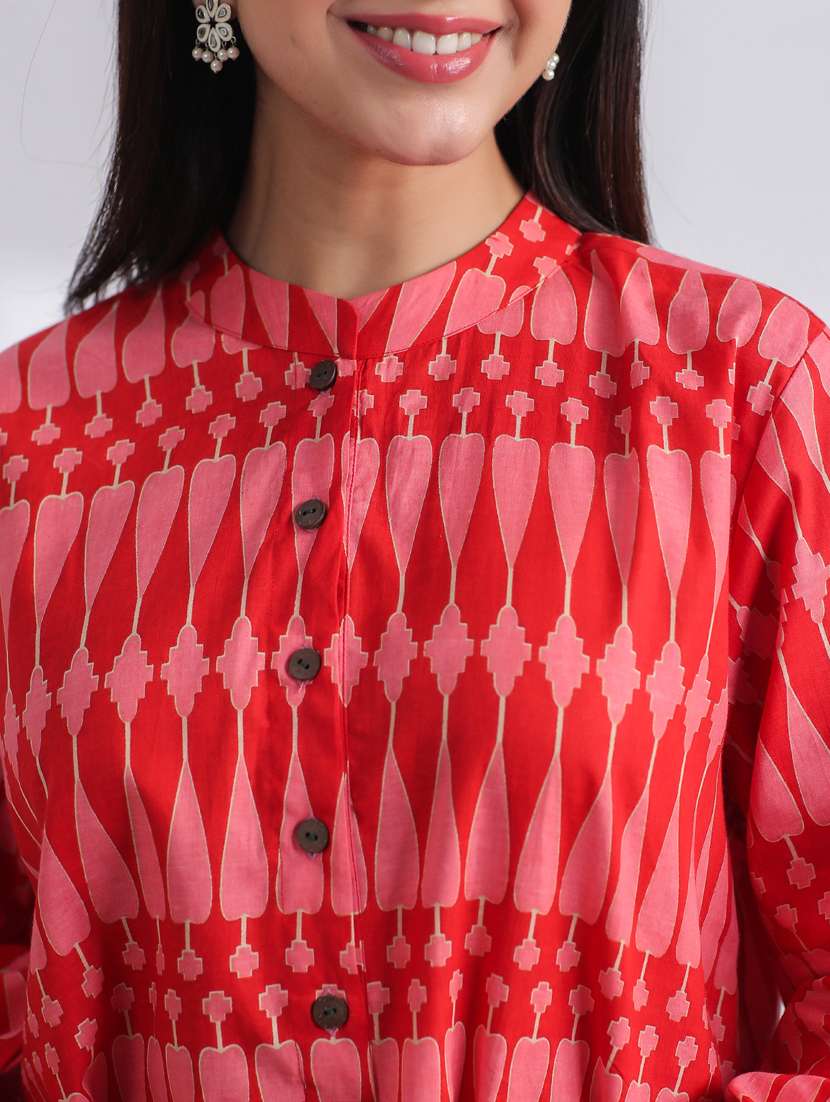 women printed long sleeve ethnic co ord set - 21954618 - Standard Image - 8