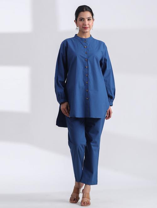 women solid long sleeve ethnic co ord set - 21954620 - Standard Image - 0