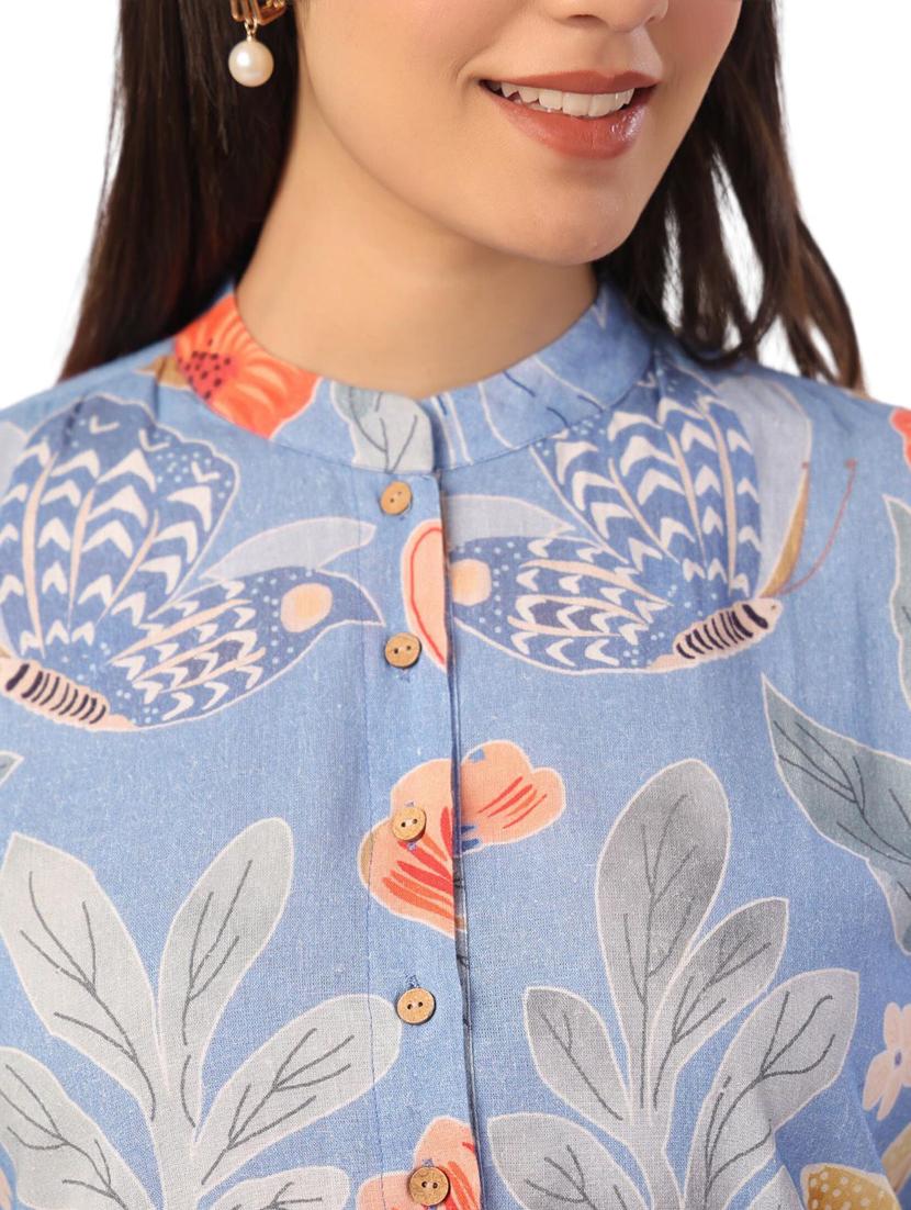 women printed long sleeve ethnic co ord set - 21954623 - Standard Image - 5
