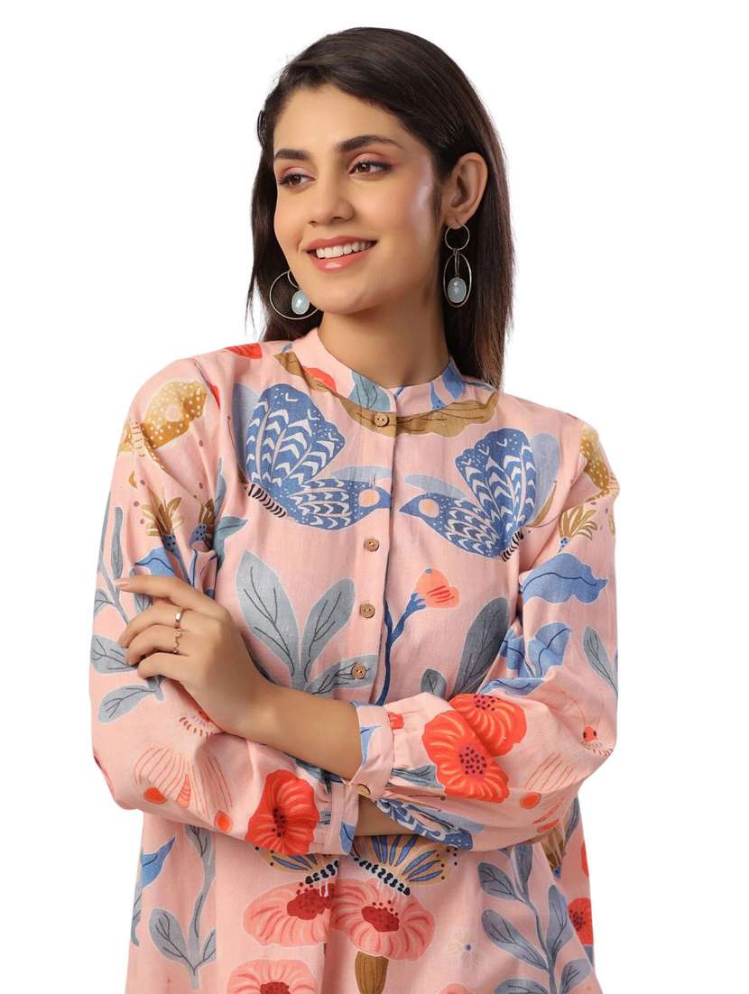 women printed long sleeve ethnic co ord set - 21954624 - Standard Image - 3