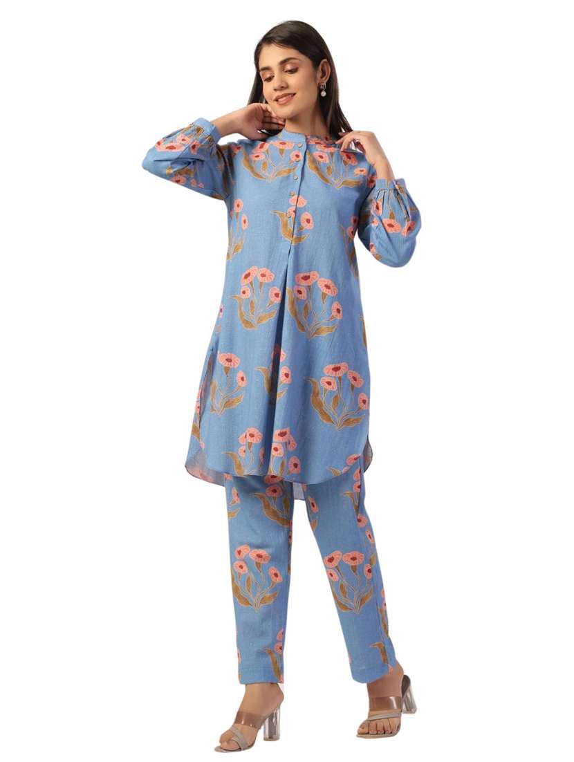 women printed long sleeve ethnic co ord set - 21954625 - Zoom Image - 0