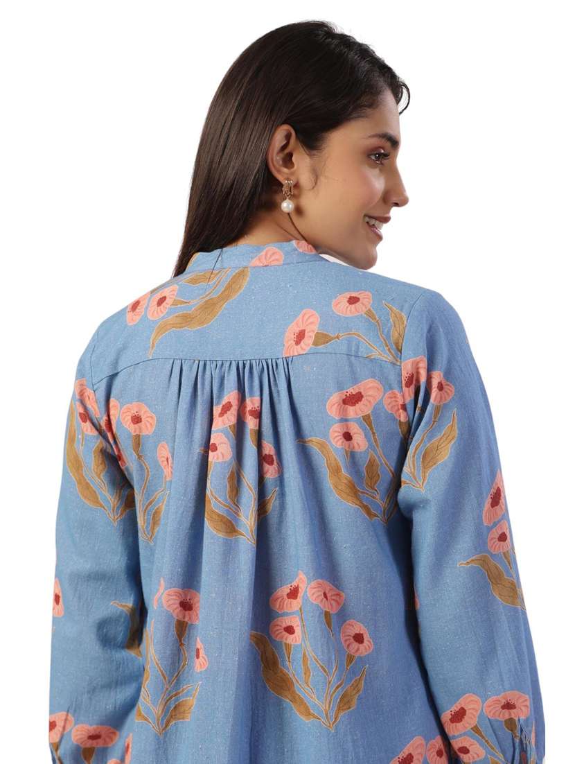 women printed long sleeve ethnic co ord set - 21954625 - Standard Image - 5