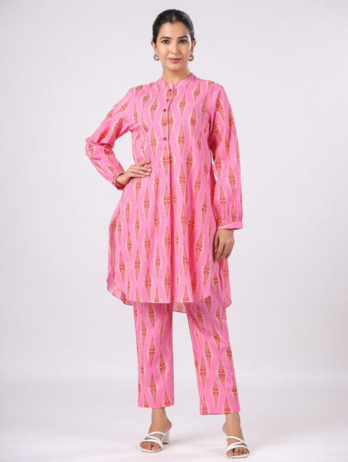 women printed long sleeve ethnic co ord set - 21954632 -  Standard Image - 0