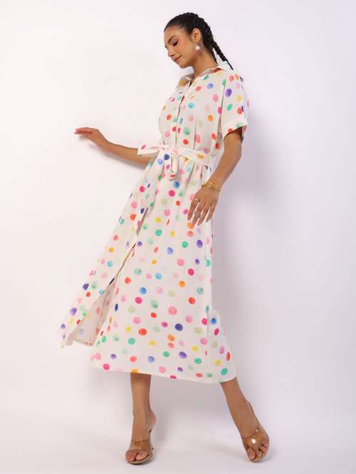 women printed short sleeve a-line ethnic dress - 21954647 - Standard Image - 0