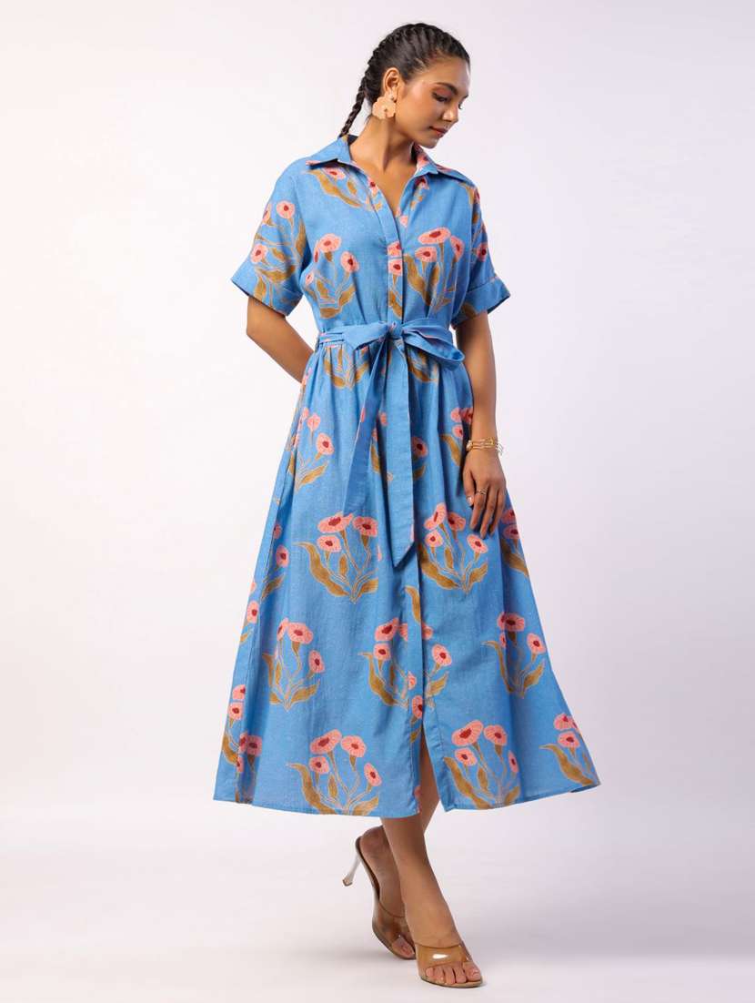 women printed short sleeve a-line ethnic dress - 21954648 - Zoom Image - 0