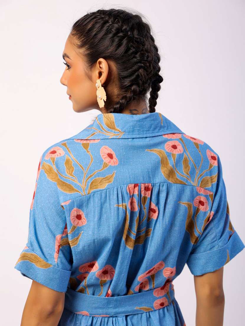 women printed short sleeve a-line ethnic dress - 21954648 - Standard Image - 5