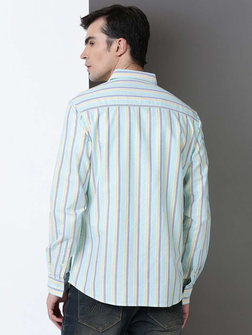 men striped long sleeve regular fit casual shirt - 21954652 -  Standard Image - 3