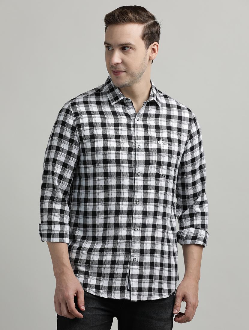 men checkered long sleeve regular fit casual shirt - 21954662 -  Zoom Image - 0