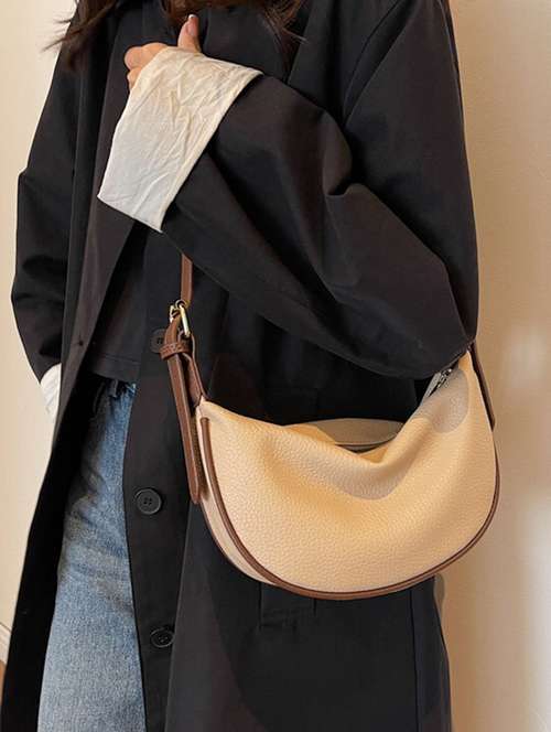 women crescent shaped shoulder bag 