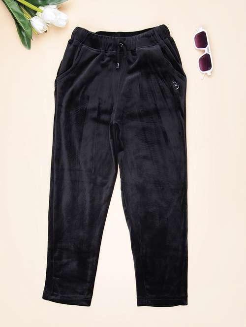 girls solid mid rise winterwear trouser - 21954935 -  Standard Image - 0