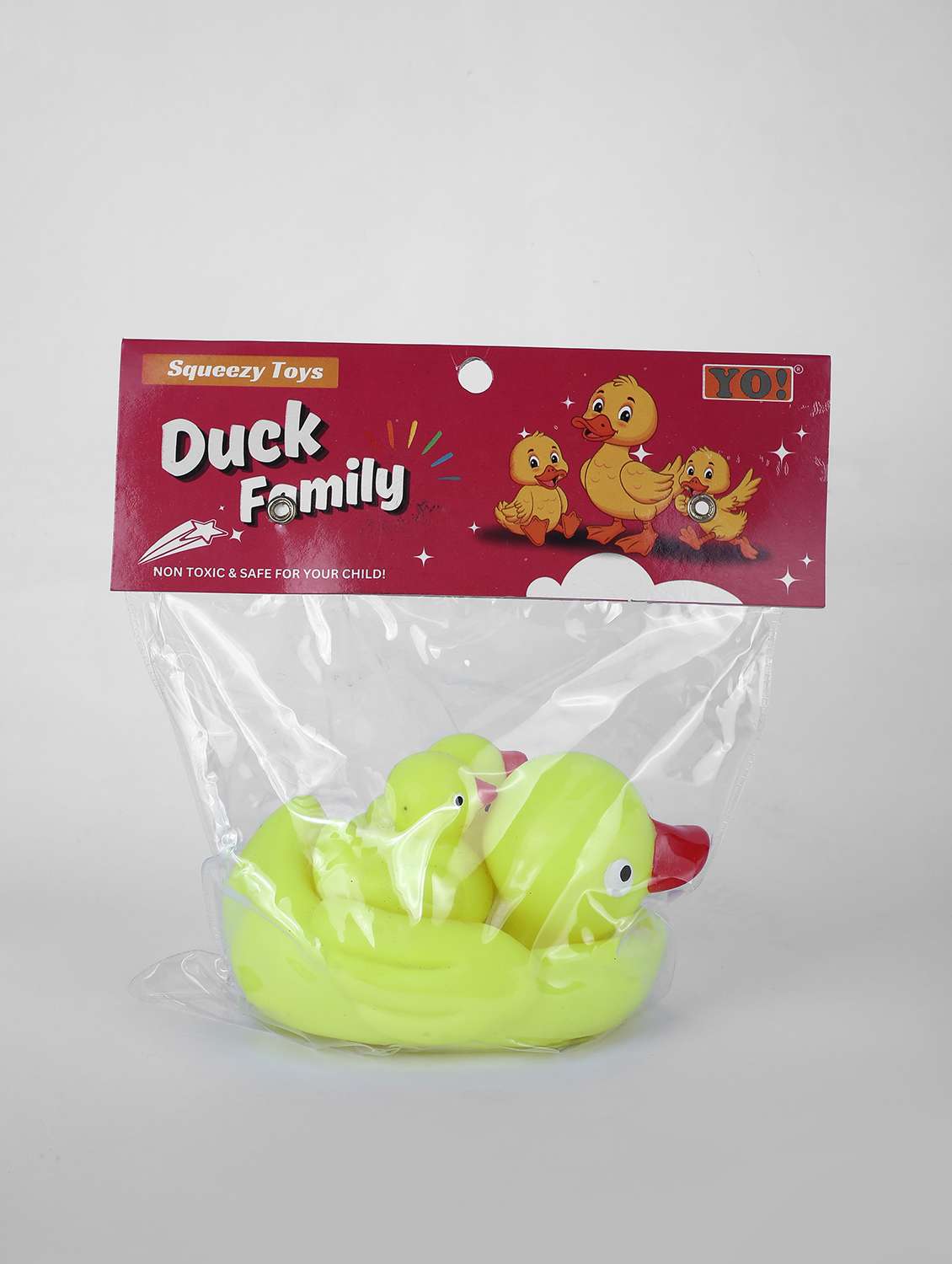 squeezy toys duck family set of 3 green toy