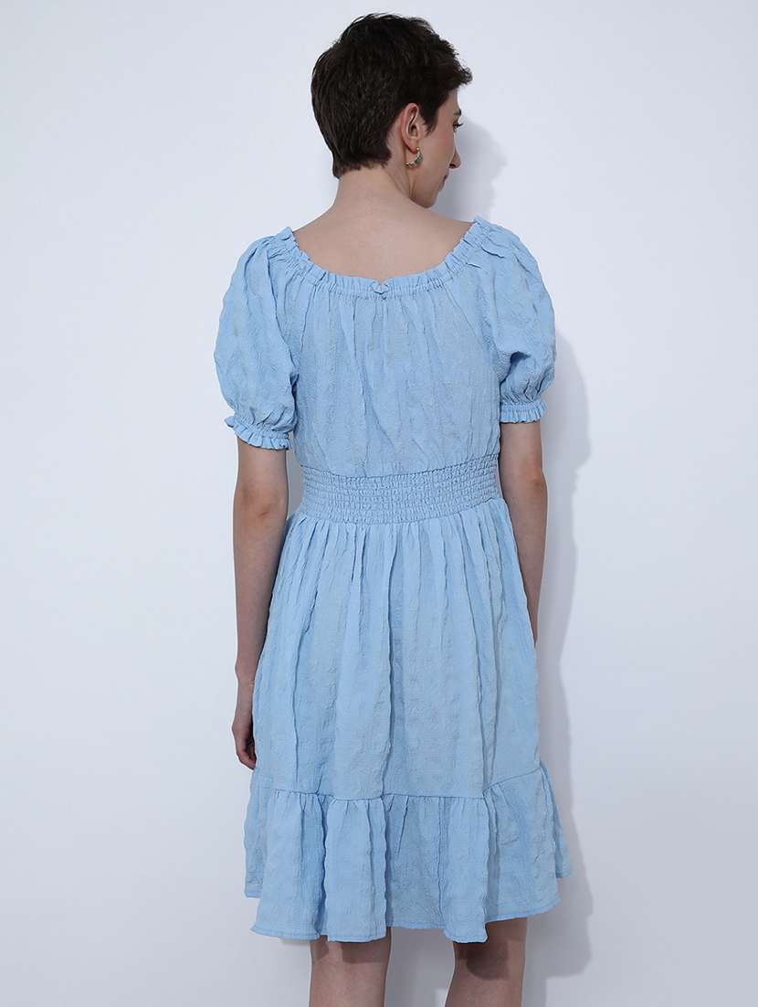women solid off shoulder tiered dress - 21954945 -  Standard Image - 3