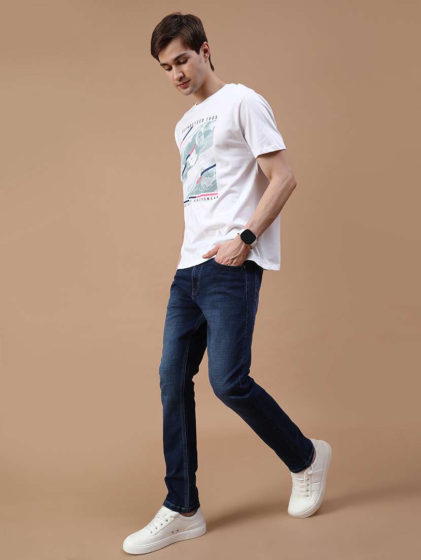 men washed mid rise full length slim fit jeans - 21955412 -  Standard Image - 3