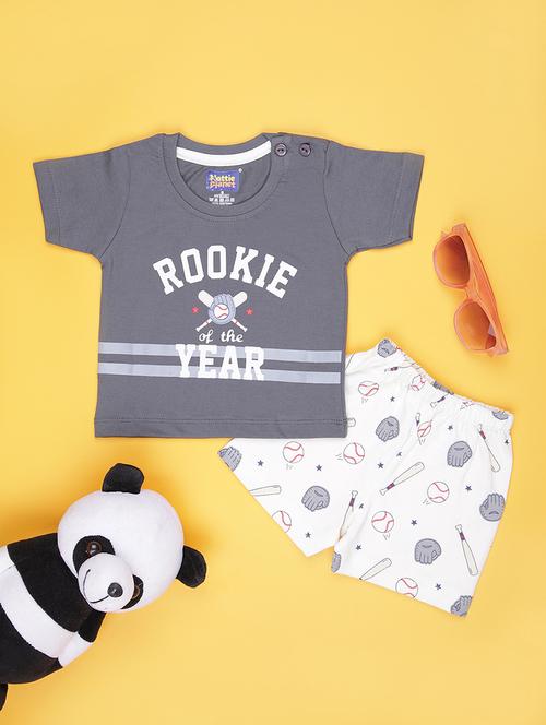 boys printed t-shirt and shorts co-ord set - 21955429 -  Standard Image - 0