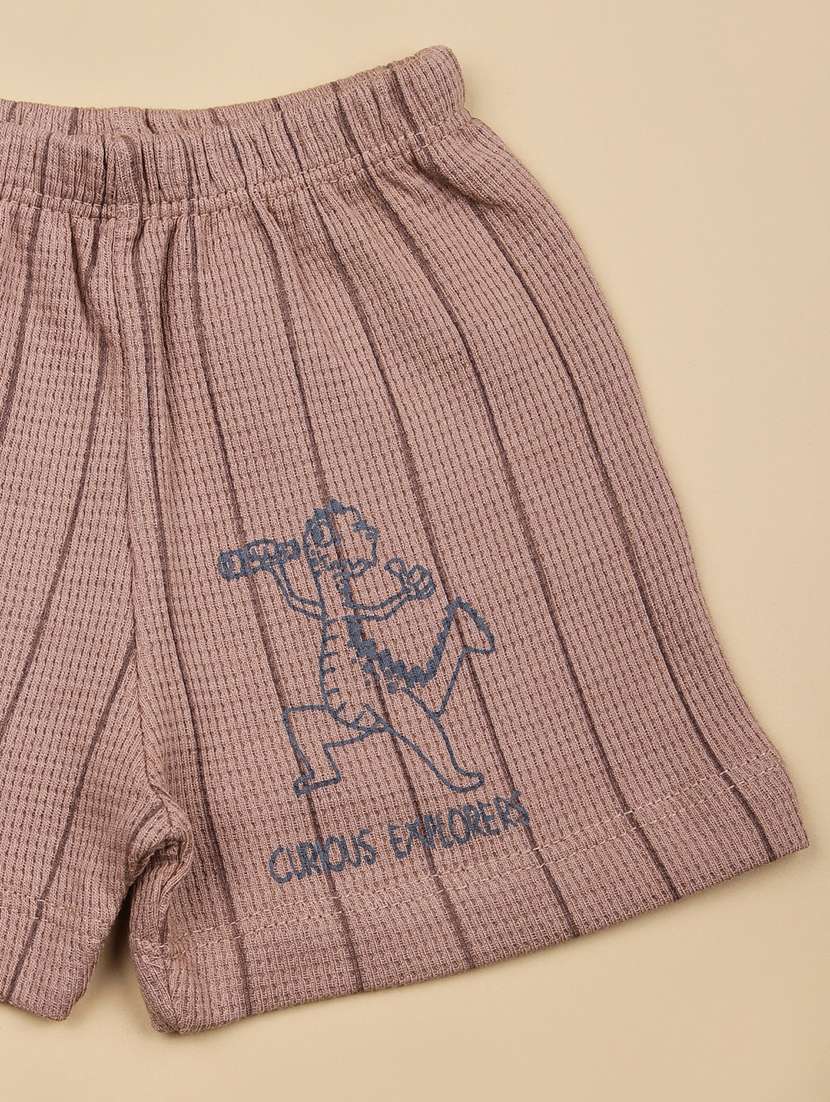 boys printed t-shirt and shorts co-ord set - 21955430 -  Standard Image - 3