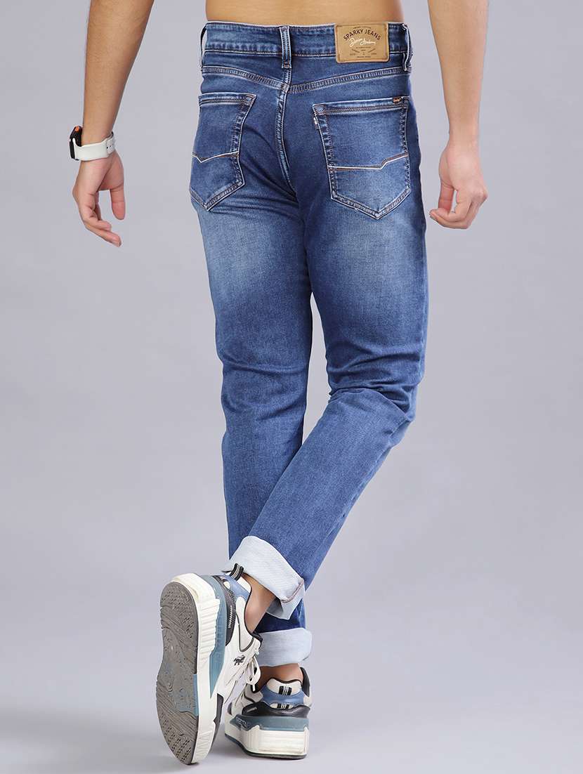 men washed mid rise slim fit jeans - 21955689 -  Standard Image - 3