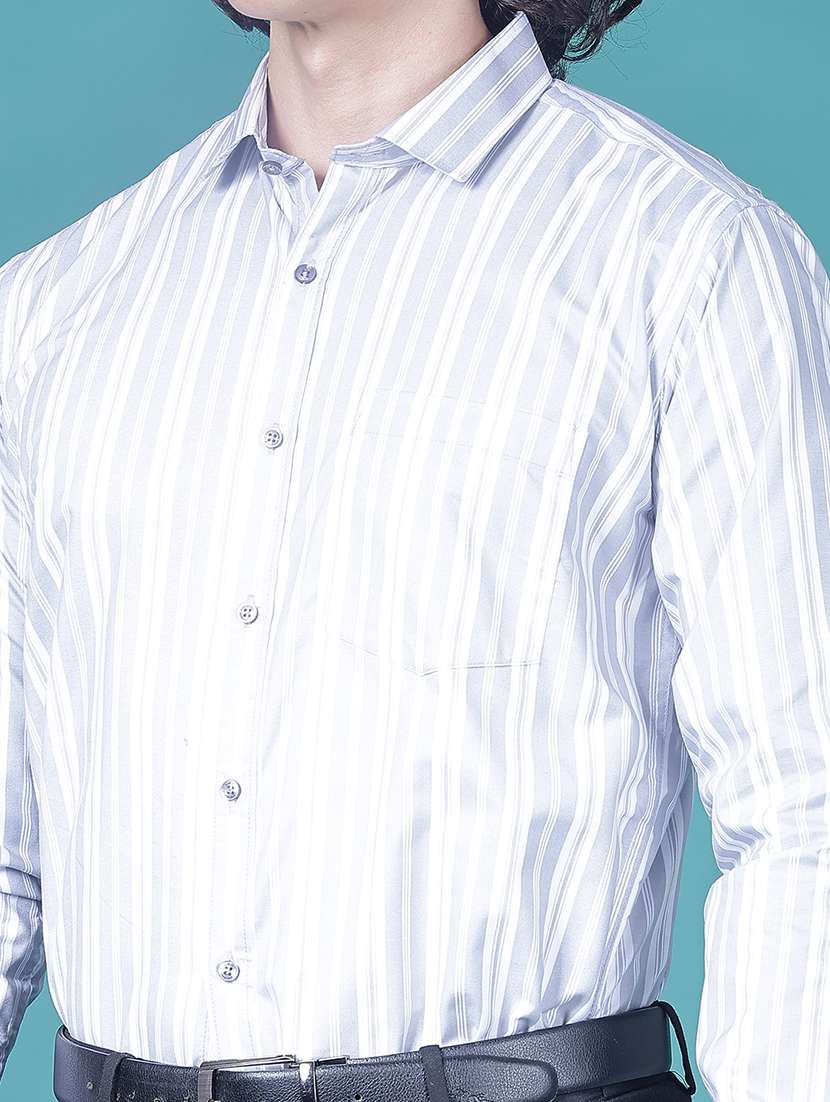 men striped long sleeve slim fit formal shirt - 21955691 -  Standard Image - 5