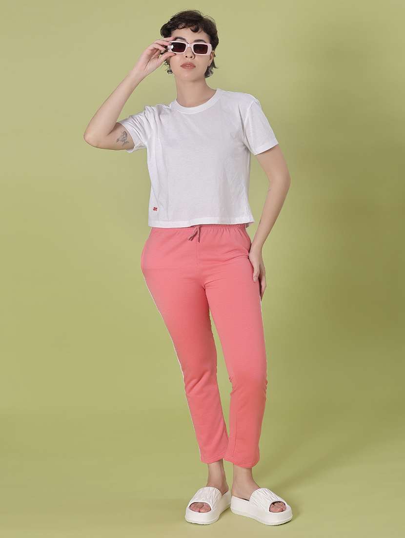 women peach tapered mid rise regular track pant - 21955742 -  Standard Image - 3
