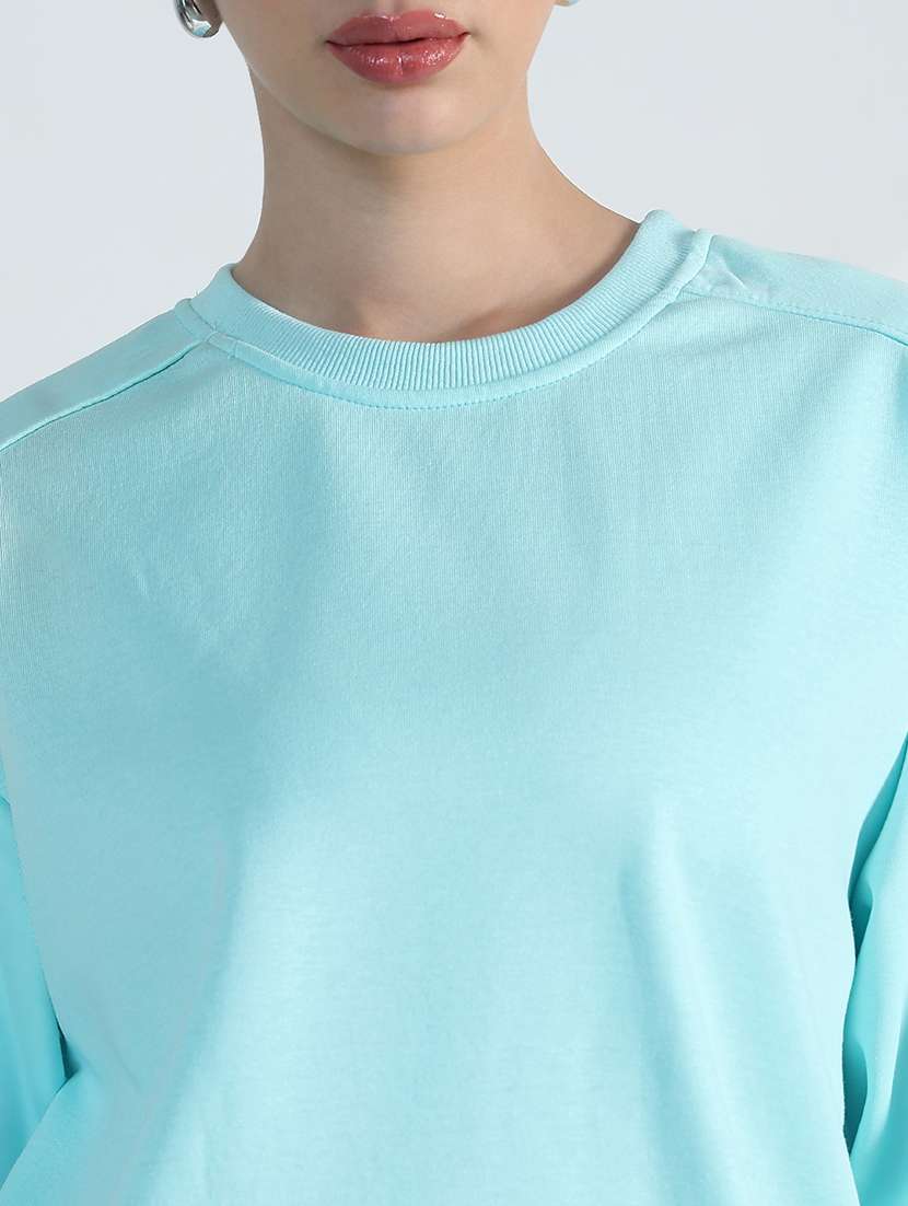 women solid long sleeve loose fit sweatshirt - 21955785 - Standard Image - 5
