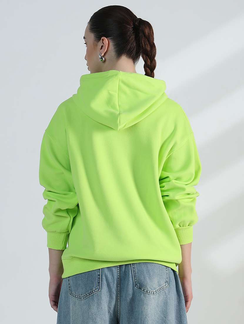 women solid long sleeve loose fit hooded sweatshirt - 21955787 - Standard Image - 3