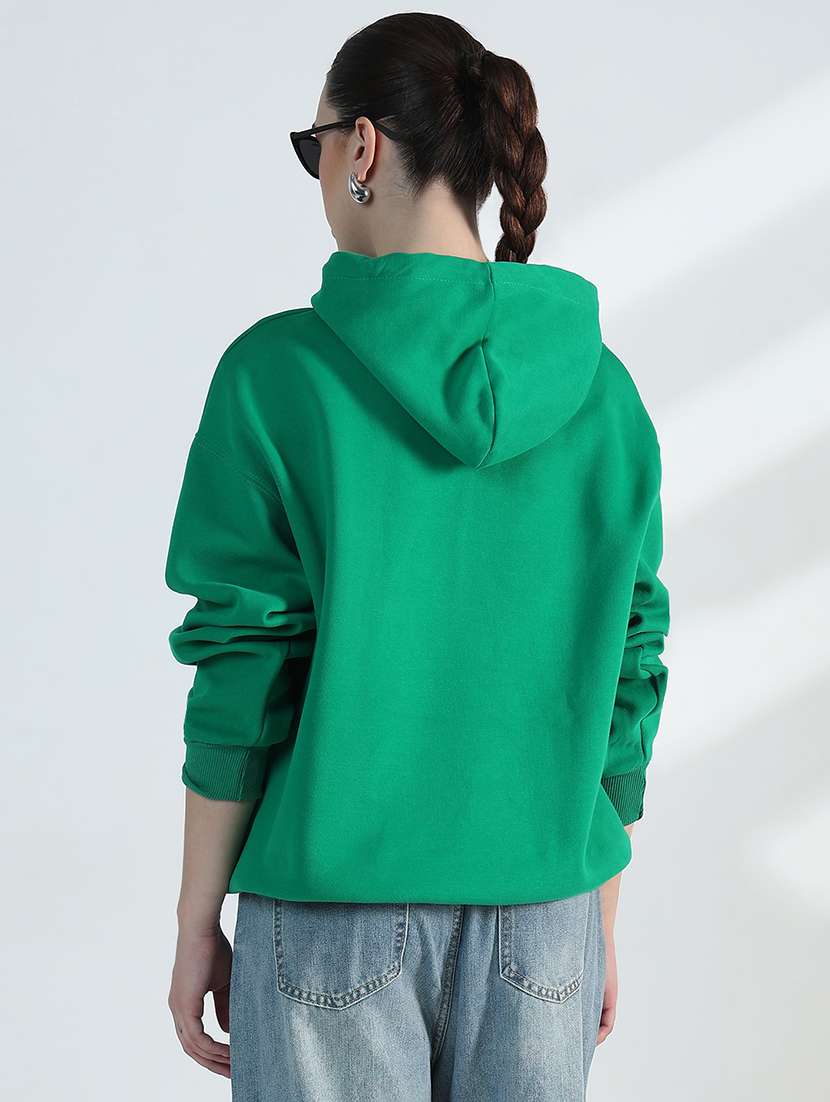 women solid long sleeve loose fit hooded sweatshirt - 21955788 - Standard Image - 3