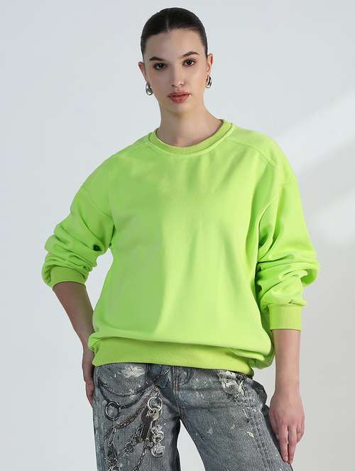 women solid long sleeve loose fit sweatshirt - 21955790 -  Standard Image - 0