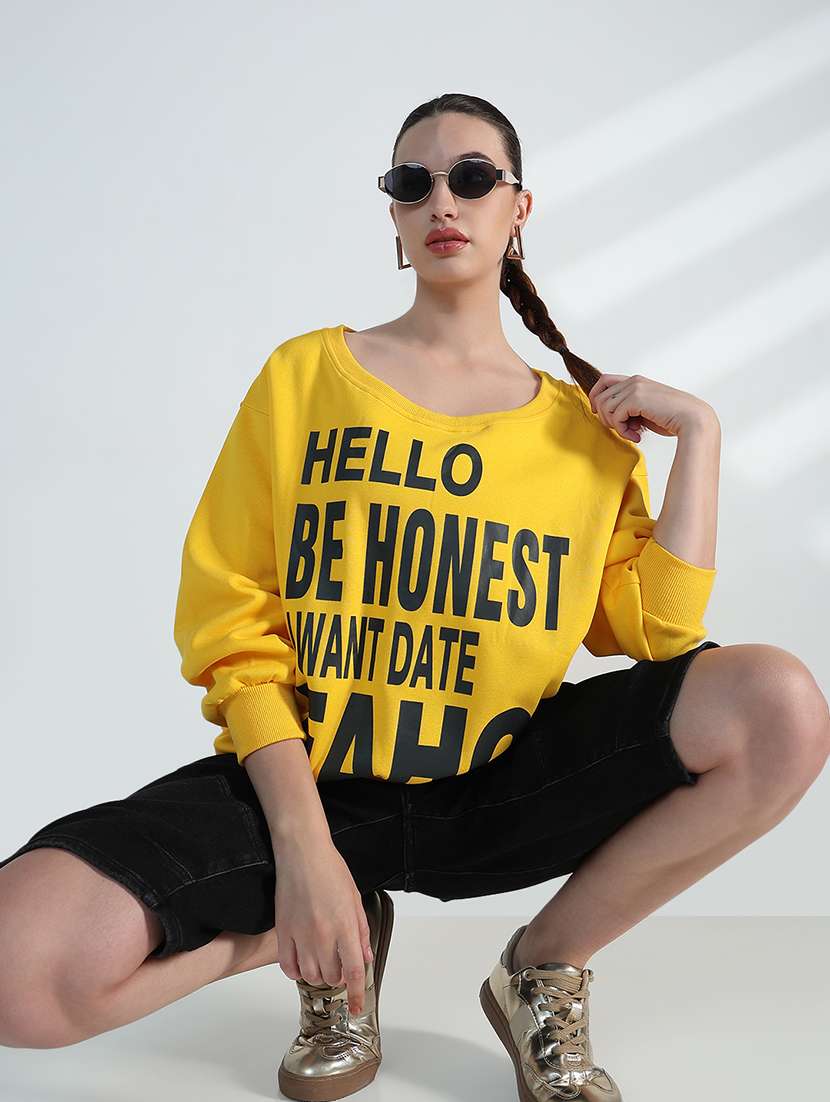 women printed long sleeve loose fit sweatshirt  - 21955825 -  Standard Image - 3