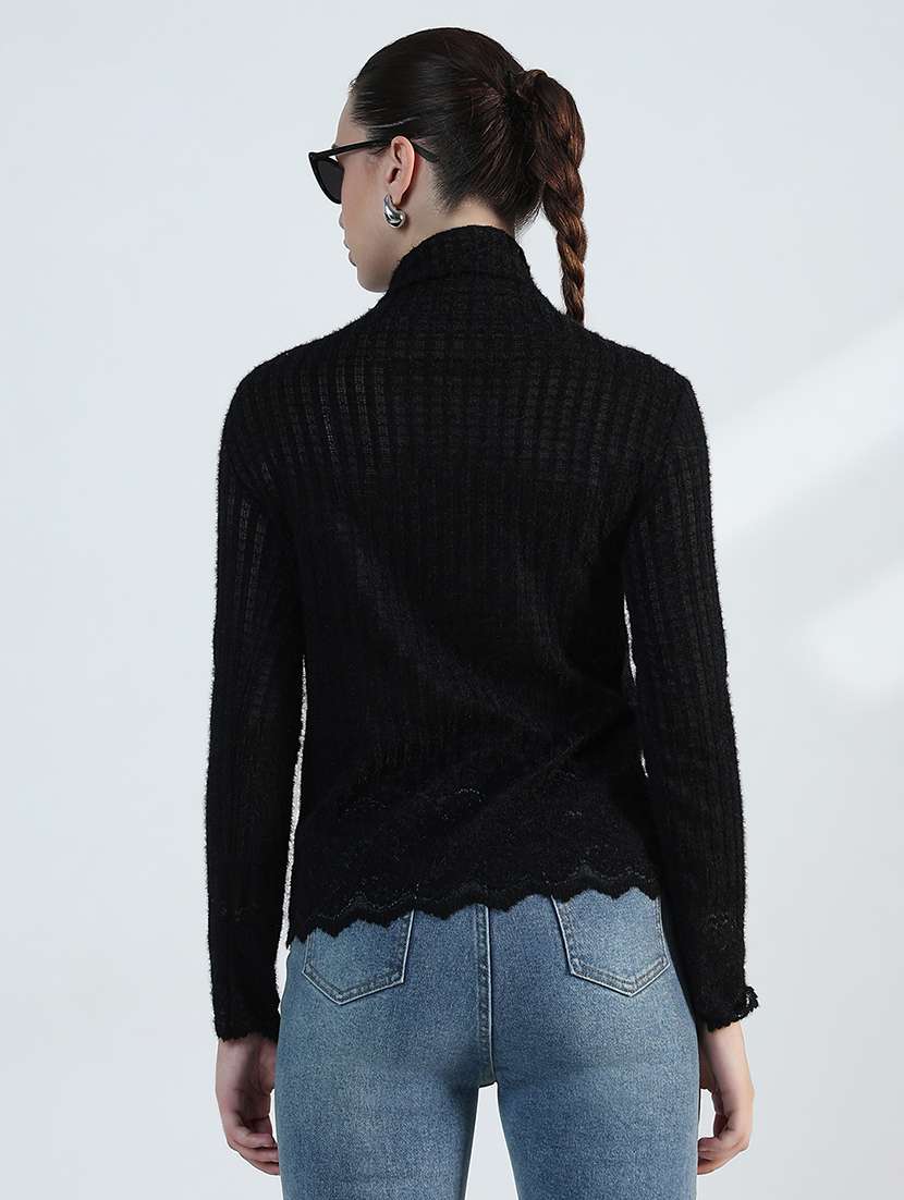 women solid long sleeve mock neck regular top - 21955839 - Standard Image - 3