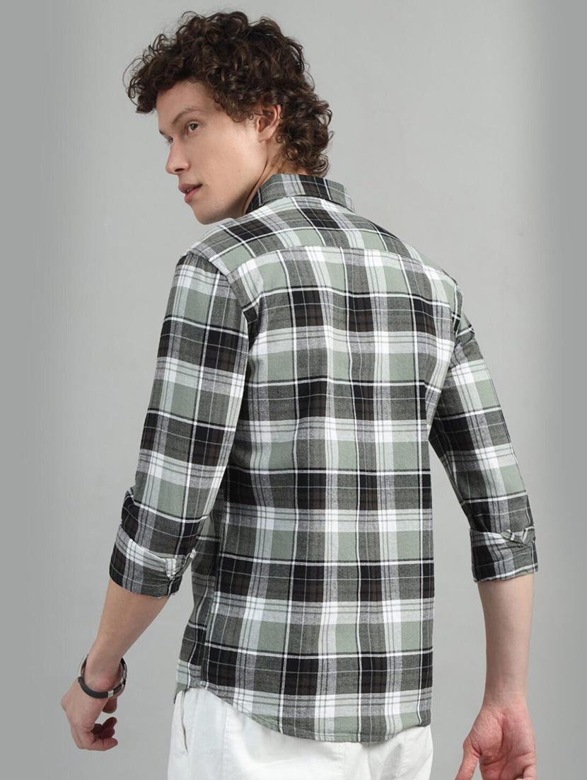 men checkered long sleeve regular fit casual shirt - 21955912 - Standard Image - 3