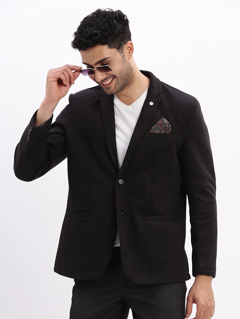 men solid long sleeve single breasted blazer - 21955919 -  Zoom Image - 0