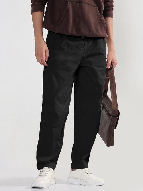 men solid relaxed fit casual trouser - 21955934 -  Standard Image - 0