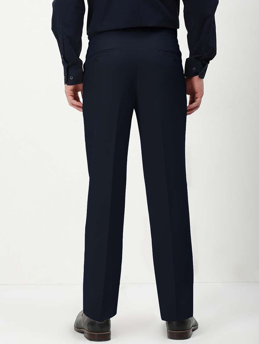 men solid mid rise pleated formal trouser - 21955941 - Standard Image - 3