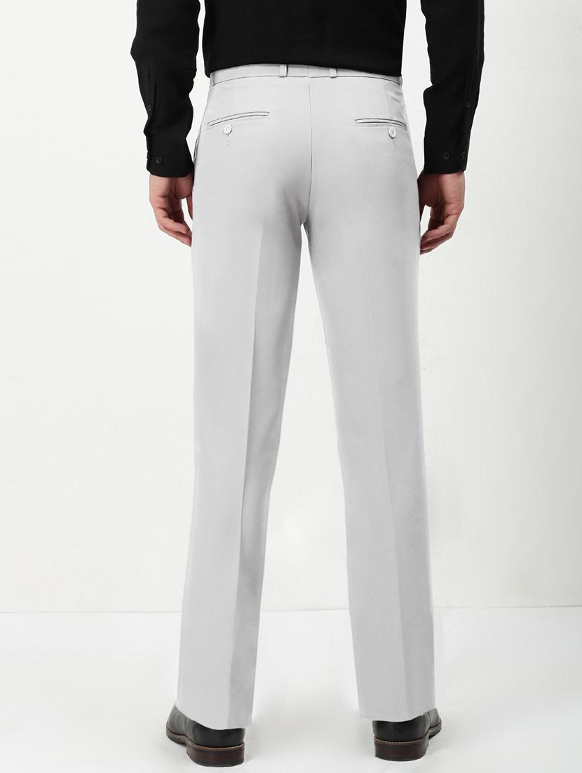 men solid mid rise flat front formal trouser - 21955942 - Standard Image - 3