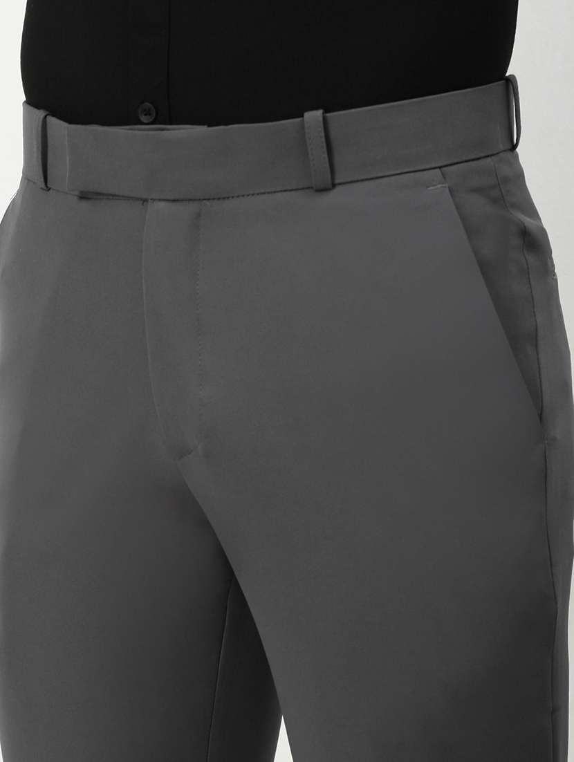 men solid mid rise flat front formal trouser - 21955943 -  Standard Image - 5