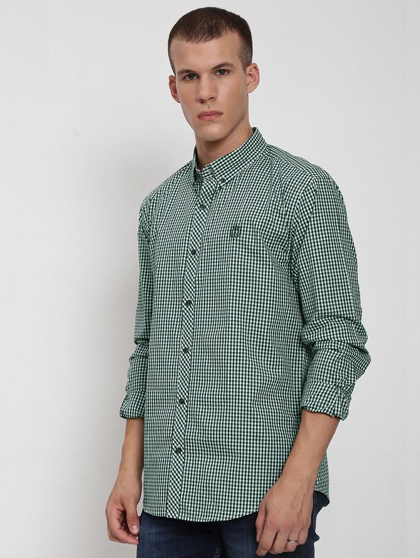 men checkered collared long sleeve shirt - 21955949 - Standard Image - 3