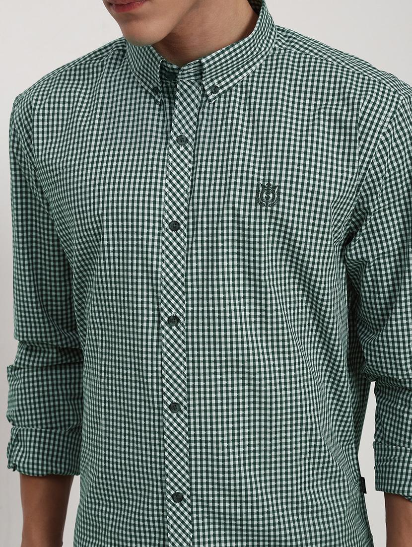 men checkered collared long sleeve shirt - 21955949 - Standard Image - 5