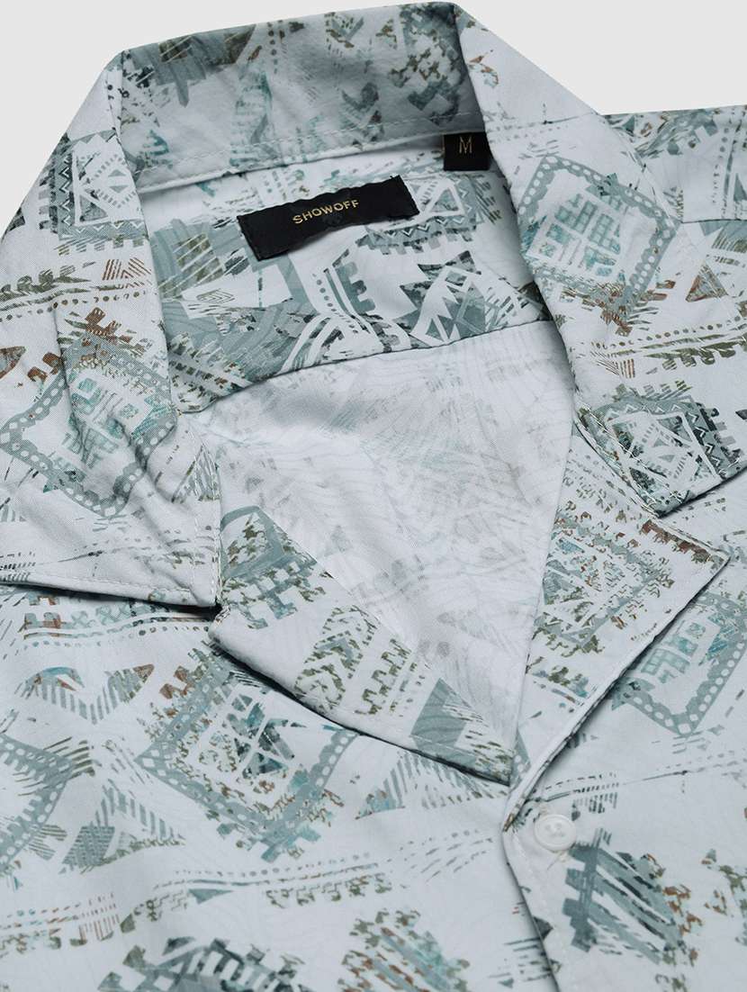 men printed cuban collared short sleeve shirt - 21955953 -  Standard Image - 5