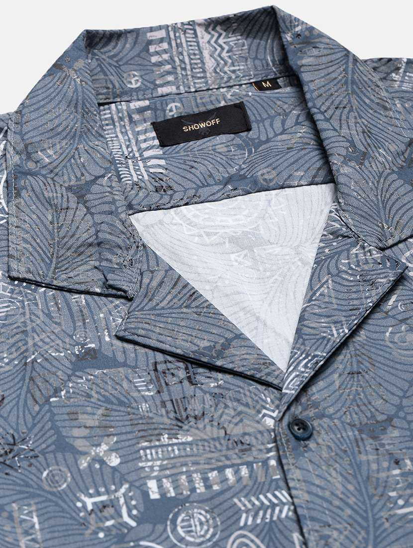 men printed cuban collared short sleeve shirt - 21955955 -  Standard Image - 5