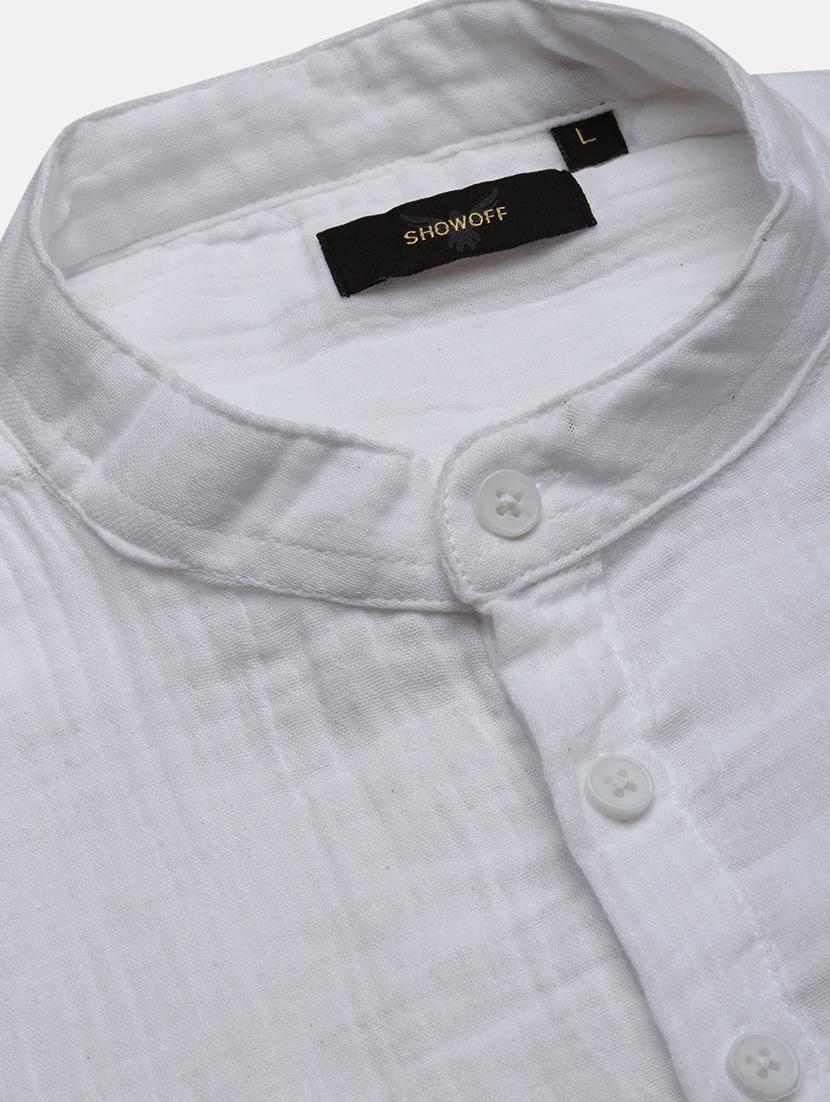 men solid mandarin collared long sleeve kurta - 21955958 - Standard Image - 5