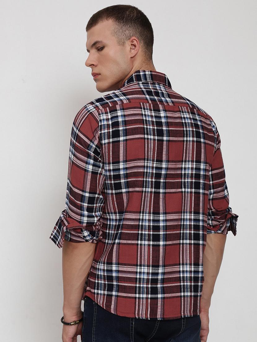 men checkered collared long sleeve shirt - 21955959 - Standard Image - 3