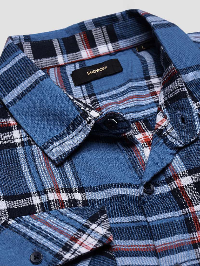 men checkered collared long sleeve shirt - 21955960 -  Standard Image - 5