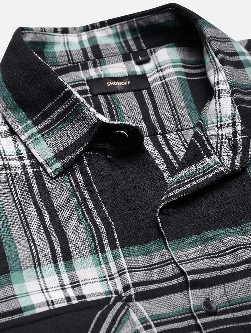 men checkered collared long sleeve shirt - 21955962 -  Standard Image - 5