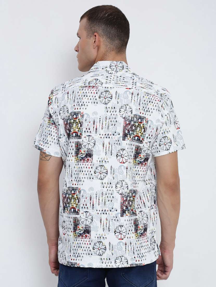 Men Printed Cuban Collared Short Sleeve Shirt - 21955969 -  Standard Image - 3